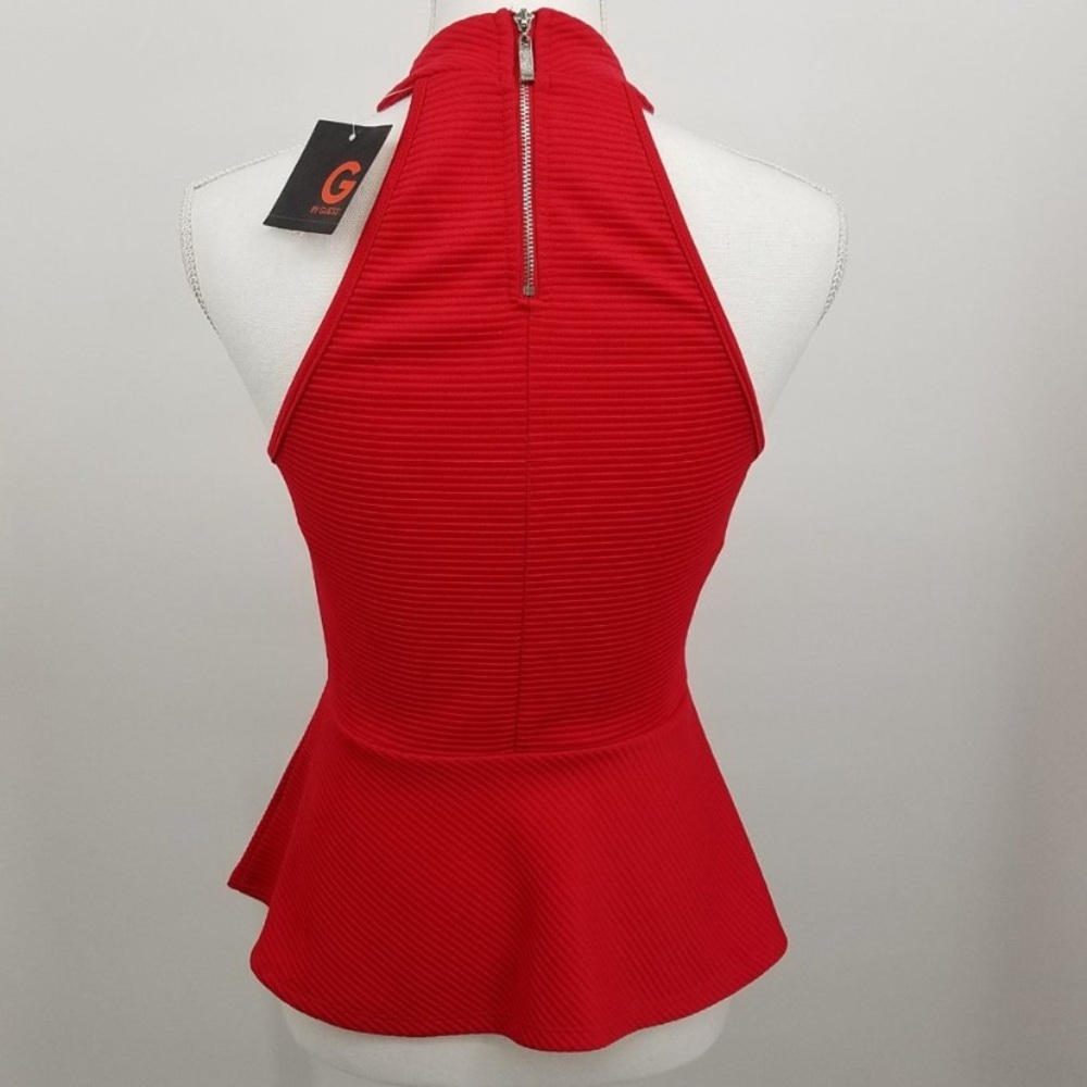 Red G by Guess Peplum top - size small S - Picture 2 of 4